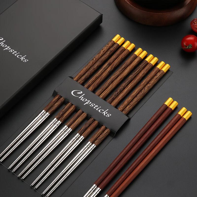 Zhishi 304 Stainless Steel Chinese Style Chopsticks Gift Set