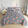 Red Flower Printed Flat Bed Sheets for Double Bed Single/Queen/King Reactive Printed Top Sheets for Beds sabanas cama 150x200