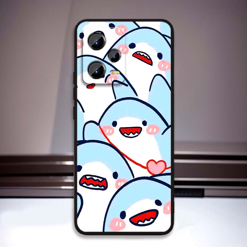 Cartoon Animals Cute Phone Case For Xiaomi Redmi Note 15 14 13 12 12S 11E 11 11S Pro Plus 4G 5G Black Soft TPU
