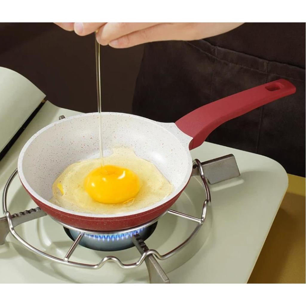 SSN Non-Stick Mini Frying Pan, Small Flat-Bottom Pan, Egg Cooking Tool, Fried Egg Pan, Breakfast Pan, Small Skillet, 14cm
