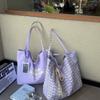 Large Capacity Double Sided Reversible Tote Bag Lightweight Nylon Handbag  Casual