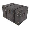 Vintage Wooden Storage Box Antique Decorative Treasure Chest Box Large Exquisite Storage Box Container with Lock for