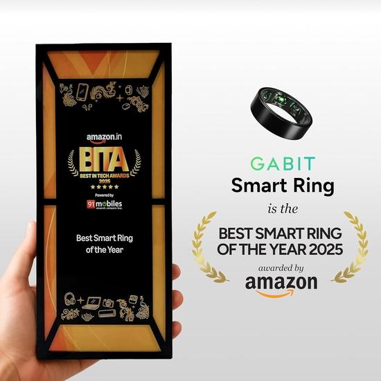 Gabit Smart Ring | Health Tracker, 7+ Day Battery | Sleep, Fitness, Nutrition, Stress | Buy Sizing Kit First | 30+ Workout Modes, Rose Gold 12