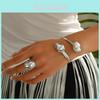 Baroque Pearl Ring And Bangle Ensemble For Women With Artistic Vintage Style
