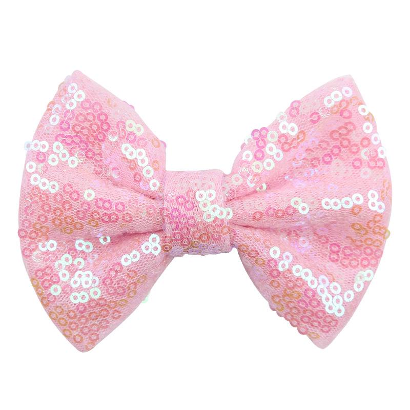 5 Inches Embroideried Sequin Hair Bows with Alligator Clips Kids Girls Big Bowknot Hairpins Bling Barrette Hair Accessories