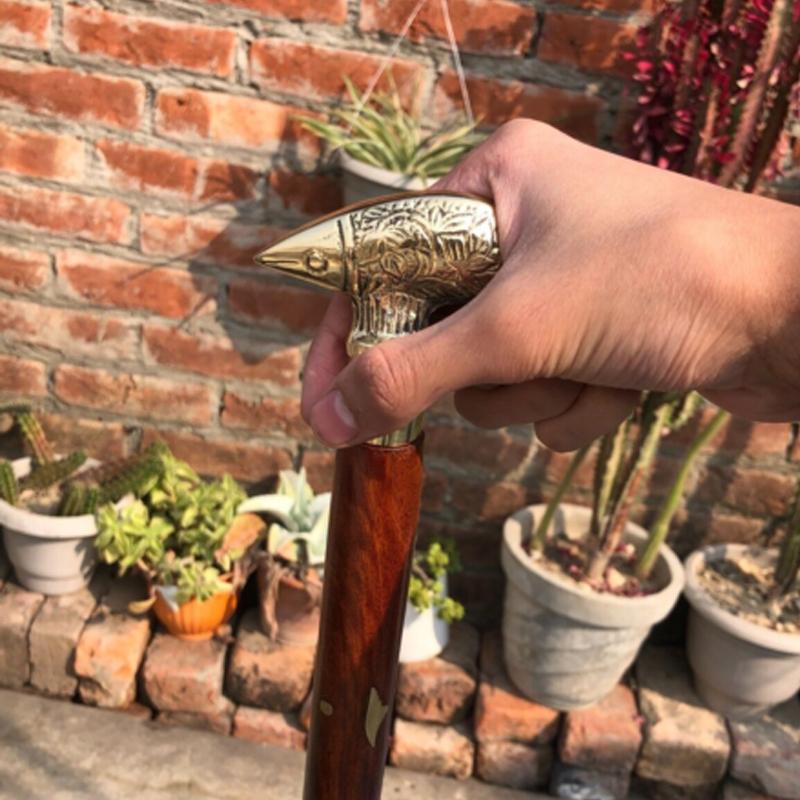 Handmade Brass Antique Fish Head Handle Victorian Walking Stick Wooden Cane Gift