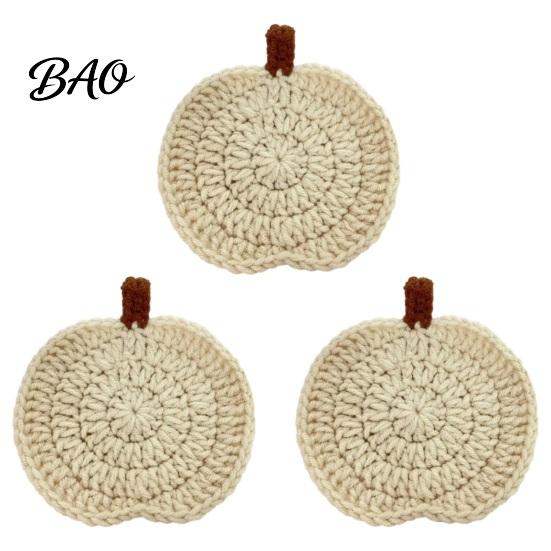 Durable Polyester Coasters Handmade Crochet Pumpkin Coasters, Soft Coffee Mats, Gift for Housewarming Autumn Themed Farmhouse Dining Accessories