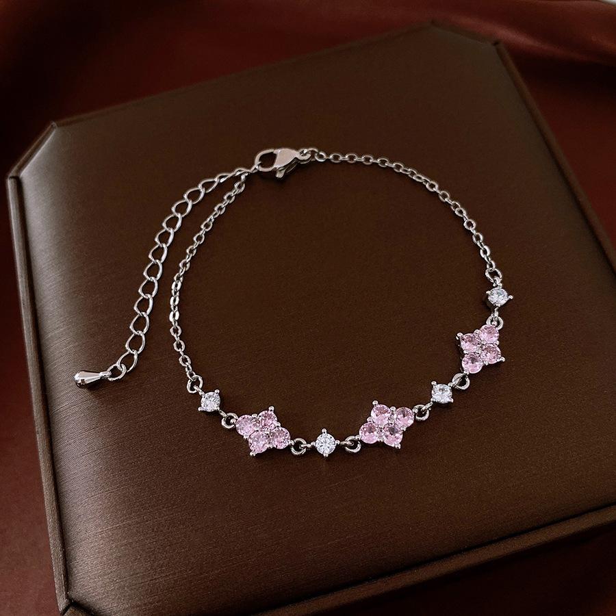 Zircon Flower Simple Niche Bracelet Light Luxury High Sense Fashion Versatile Bracelet Temperament Personalized Jewelry Women