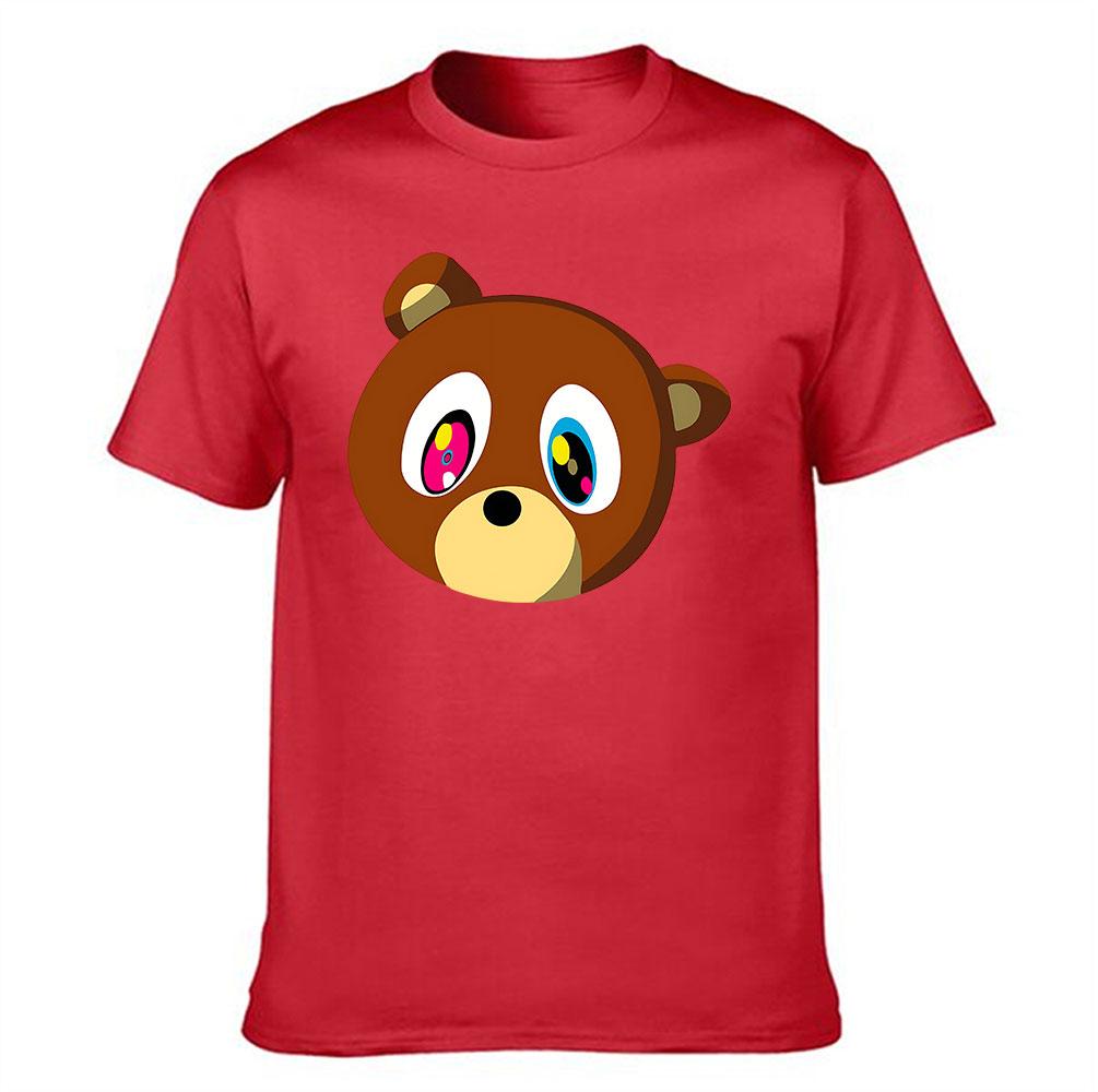 Unisexs Cotton TShirt with Cartoon Bear Graphic Casual Crew Neck Short Sleeve Tee for Daily Wear Streetwear Style Top