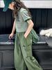 2026 Sommer Koreanischer Stil Sportliche Cargohose & T-Shirt Zweiteiliges Set für Mädchen