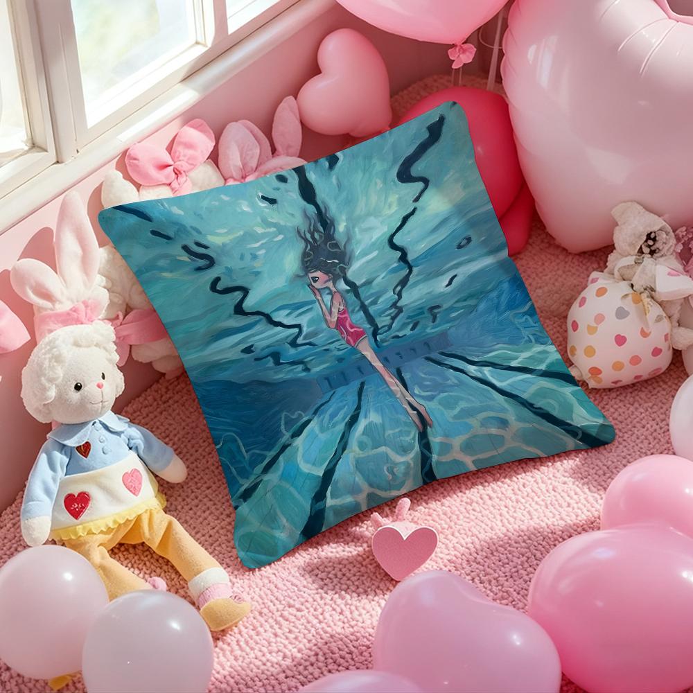 Art Aya Takano Cushion Cover Pattern Printed Pillowcase for Living Room Sofa Cushion Cover & Bedroom Decor