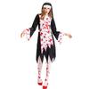 Halloween Black Vampire Zombie Costume, Nun Priest Zombie Character Uniform Stage Costume