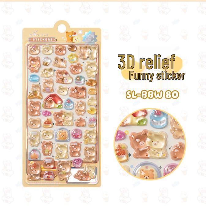 Popular 3D Animal Cartoon Crystal Stickers for Kids' Phone Cases
