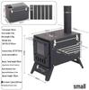Compact Multi-Functional Wood Camping Stove: Portable, Foldable with Chimney, Ideal for Outdoor Heating & Barbecue