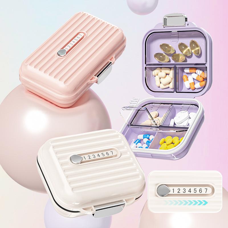 7-Day Pill Organizer - Portable Travel Pill Box with Daily Compartments for Medication/Vitamins