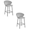 Gatta Stool - Silver-Gray Velvet / Black Legs X 2