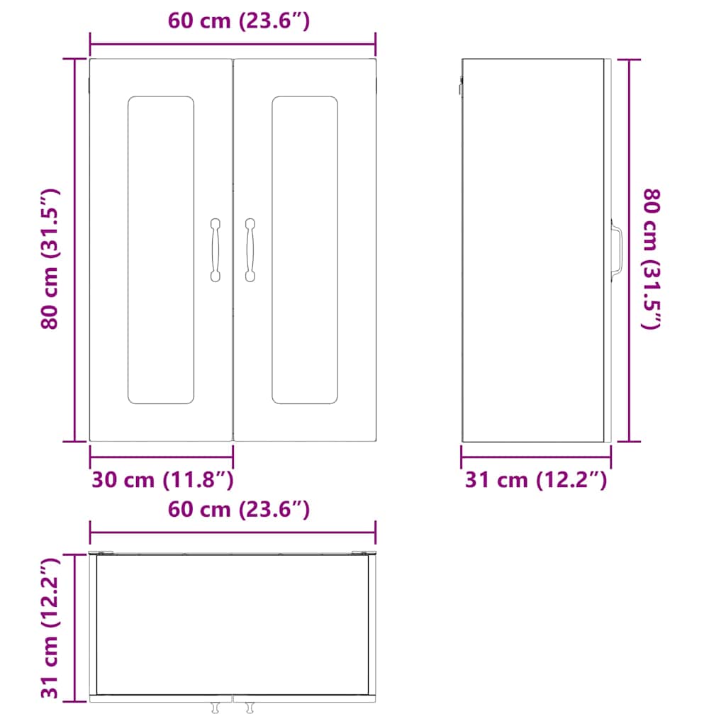 Dishwasher Front Panel Kalmar Sonoma Oak 60 x 31 x 80 cm