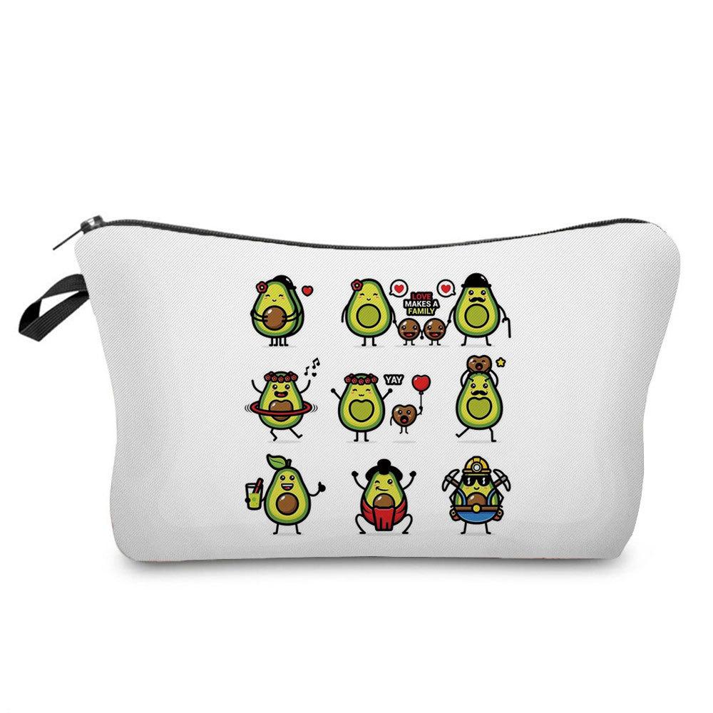 Women Avocado Print Cosmetic Bag Toiletries Organize Travel Storage Case 6700
