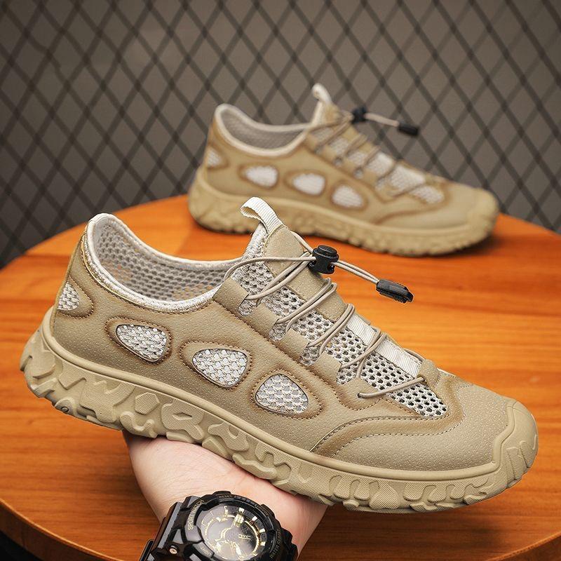 

Summer men s shoes new breathable hollow mesh shoes men s work shoes non-slip sports shoes casual dad shoes 39