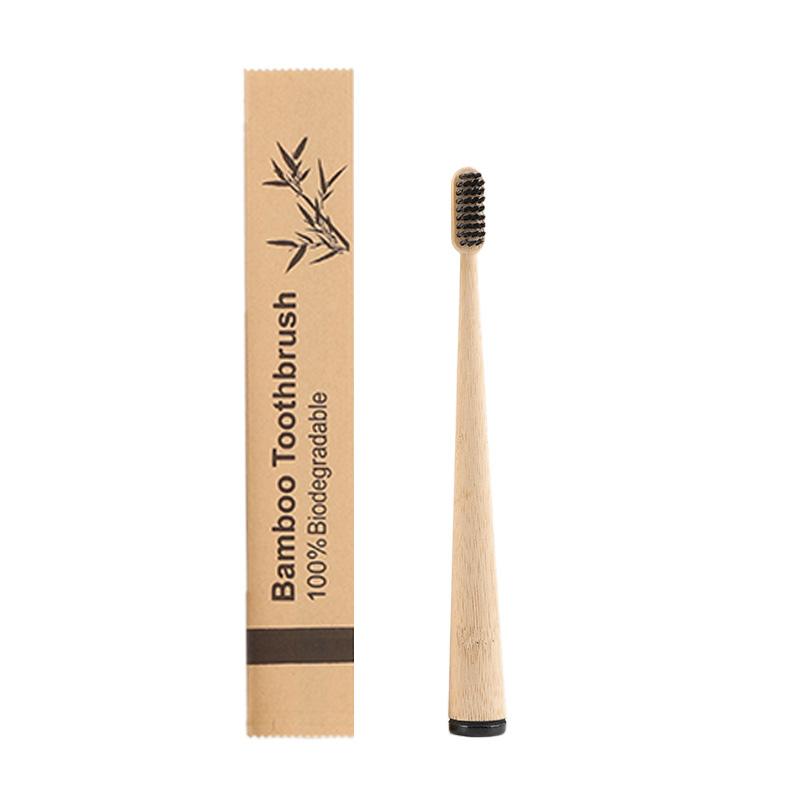 Custom ODM OEM Eco Biodegradable BPA-Free Color Paint Round Handle Soft Bristle Adult Kraft Paper Bag Bamboo Toothbrush