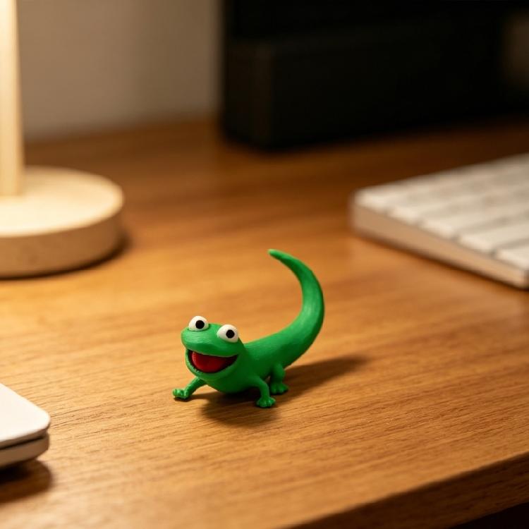 Handcrafted 3D Printed Green Lizards Ornament Funny Reptile Miniature Figurine Gift For Movie Lover And Collectors