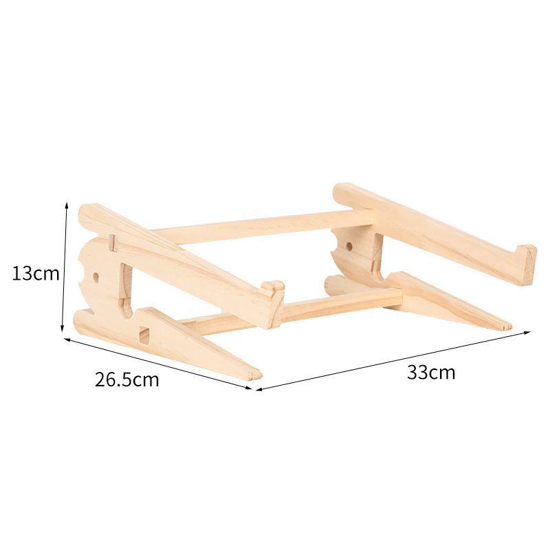 Solid Wood Dual-Layer Laptop Stand with Vertical Placement and Heat Dissipation