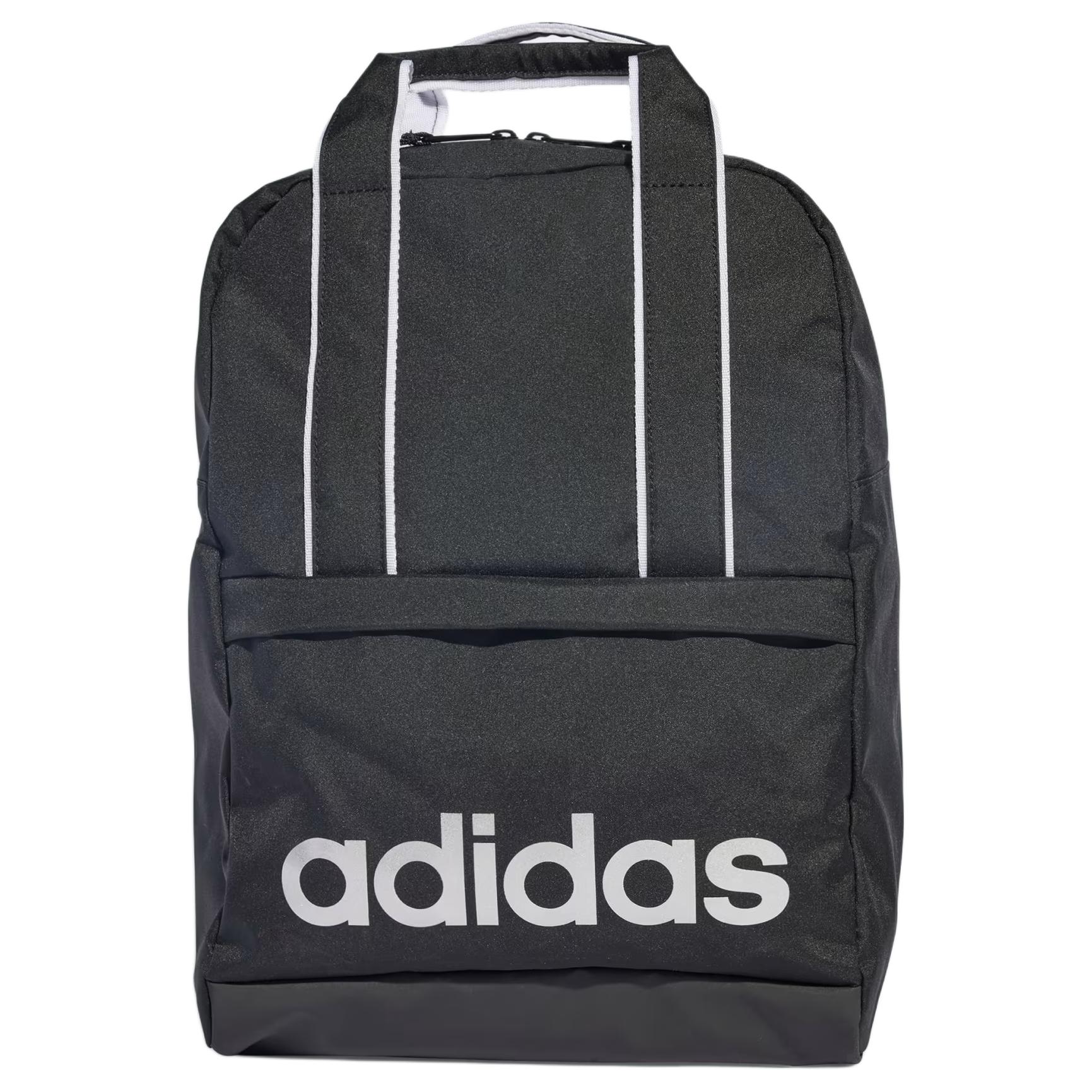 Adidas Essentials 19.5L Shiny Logo Recycled Polyester Backpack Men Backpack Black Silver JN4344 Black & Silver Metal