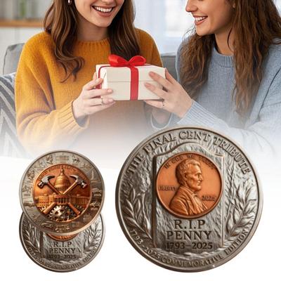 Final Cent Memorial Coin (1909-2025) Last Penny Tribute Token Historical Commemorative Coin Vintage-Style Penny Era Keepsake