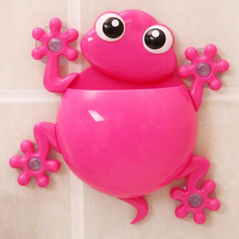 1PC Animal Frog Toothbrush Holder Family Set Wall Bathroom Hanger Suction.