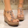 Women's Wedge Sandal Platform Low Heels Sandals Comfortable Strappy Summer Beach Walking Shoes for Women Open Toe Ankle T-Strap Dressy Bohemian Shoes