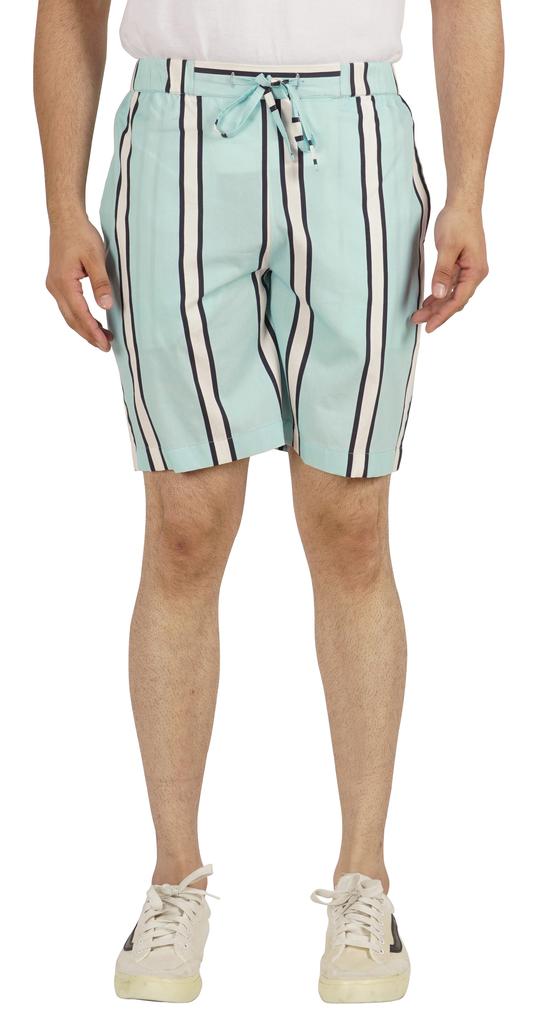 Inkmeso Casual Cotton Printed Shorts For Men’s Summer Elastic Waist Classic Everyday Shorts