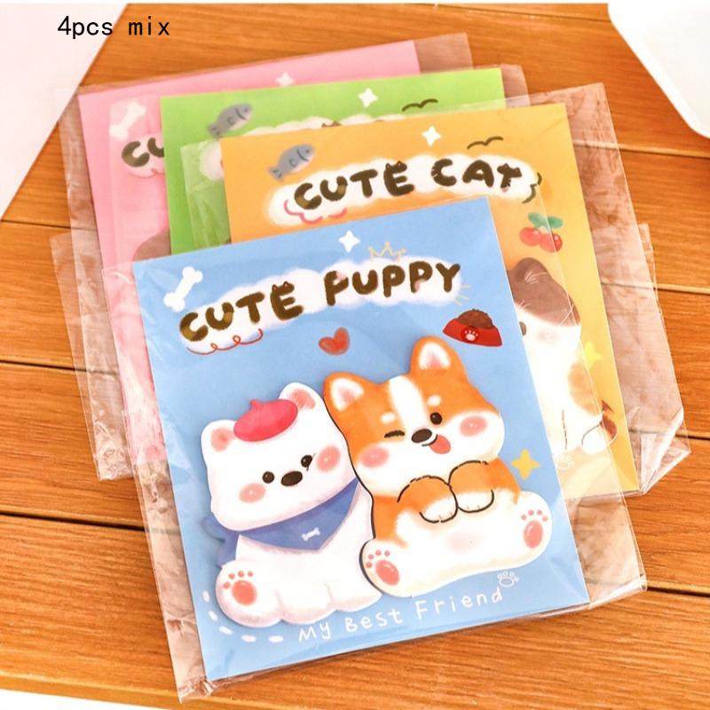 Kawai Stationery Gifts Cute Animal Stickers Student Creative Combination Message Sticky Notes Can Be Pasted N Times Memo Pad