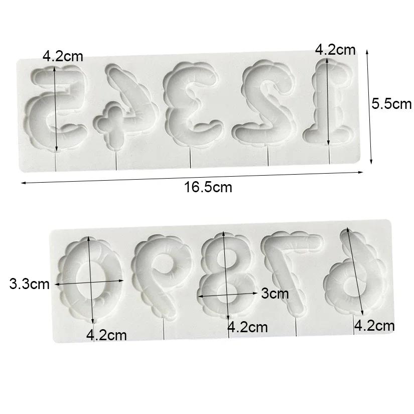 Number Lollipop Silicone Sugarcraft Mold Resin Tools Cupcake Fondant Cake Decorating Tools
