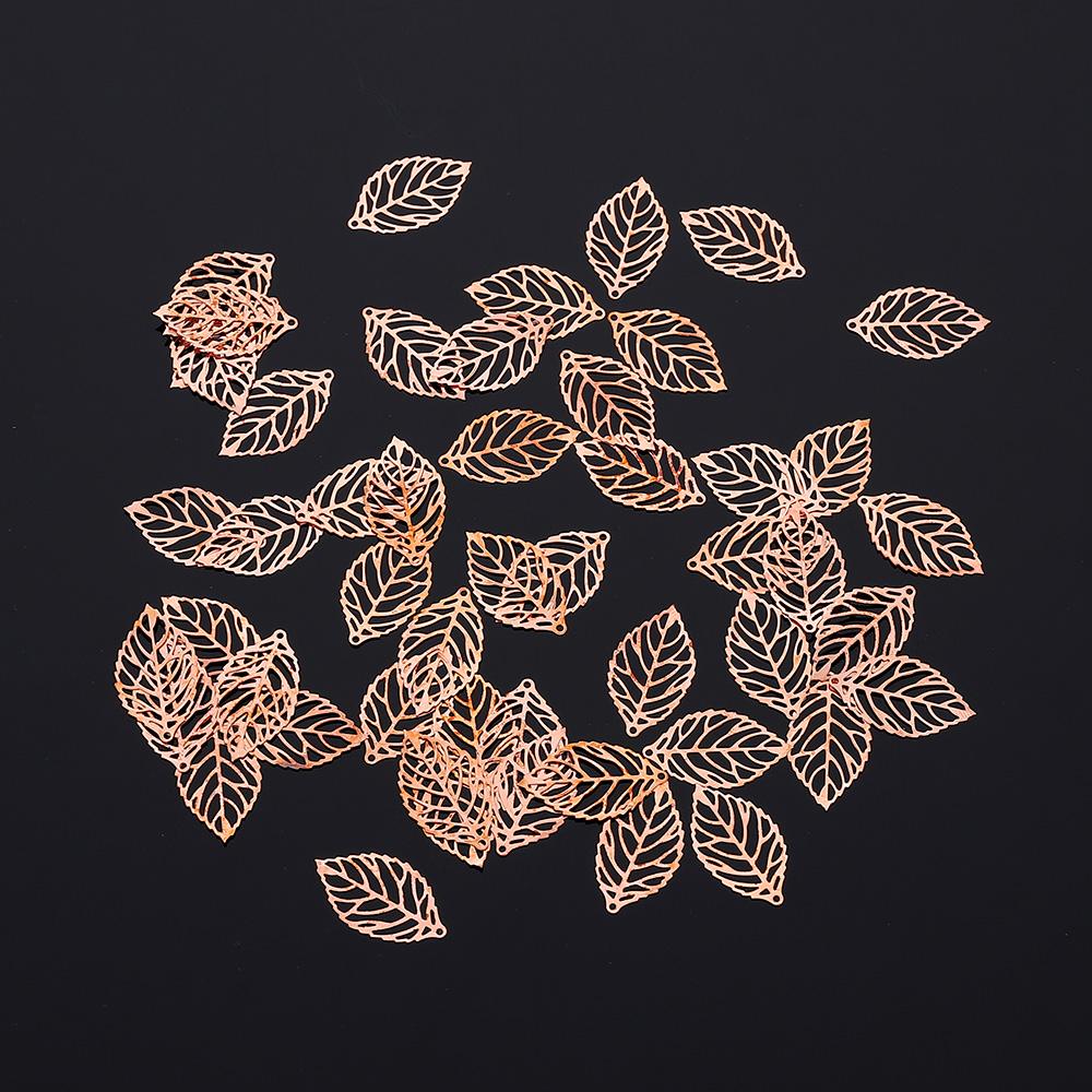 

50Pcs Leaves Filigree Metal Crafts Jewelry DIY Wedding Accessories Pendant Chinese Costume Bride Coronet Metal Leaves