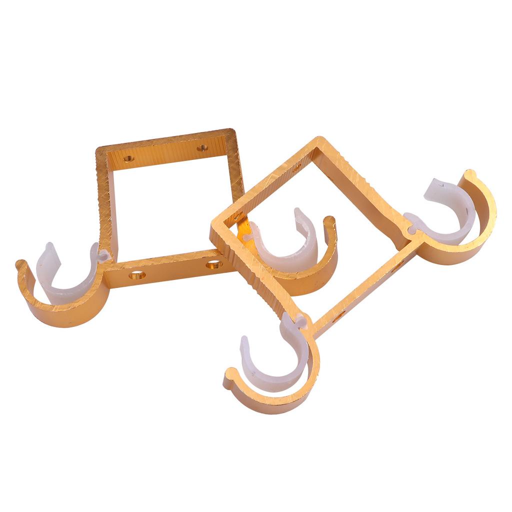 2Pcs Roman Rod Bracket Aluminum Alloy Thick Double Hook Stable Mounting Brackets for Heavy Curtains Blinds Modern Easy Install