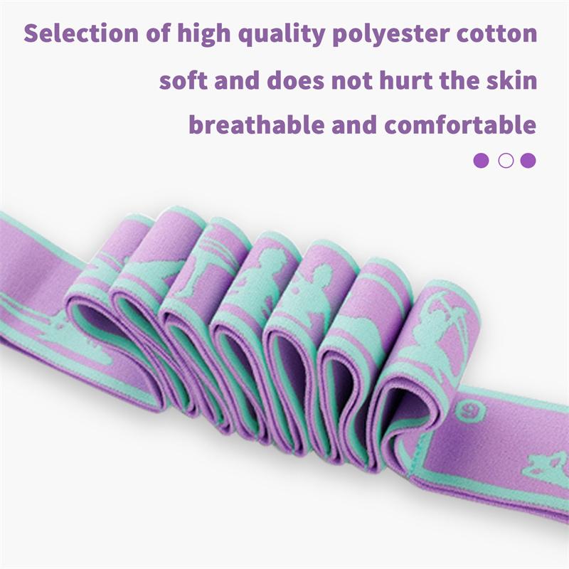 Elastic Yoga Resistance Band Stretching Belt for Pilates Dance Fitness Sport Exercise Multi Functional Pull Strap Belt for Beginners