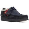 Clarks Wallabee Oak Pelle Pieno Fiore Punta Tonda Scarpe Casual Uomo sneakers Blu Denim 261688437