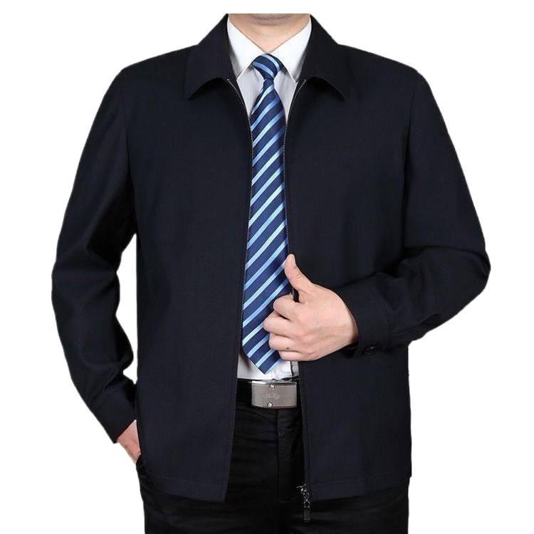 New Men's Spring & Autumn Casual Jacket - Middle-Aged Dad's Wear-Resistant, Loose Lapel Button Top
