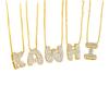 Initial A-Z Letters Pendant Necklace Women Men Choker Stainless Steel Necklace Pendant Necklace Gold Color Hip Hop Iced