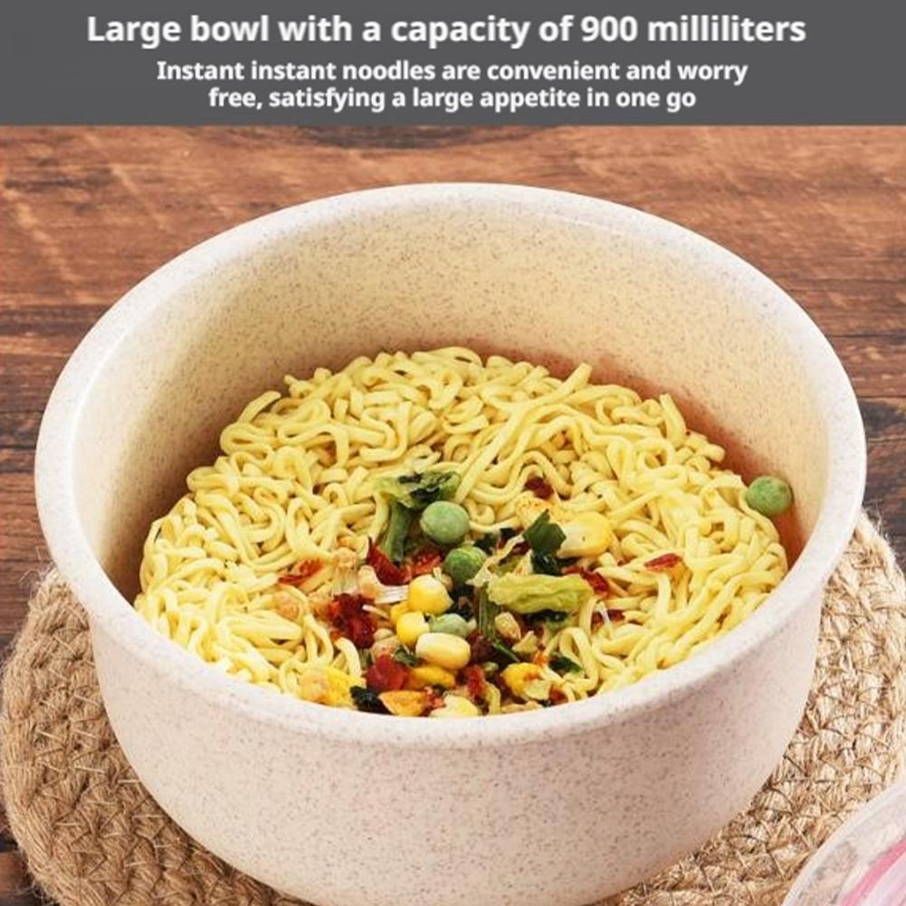 Wheat Straw Food Storage Bowl Set 3 Pieces With Lids Microwave Safe Plastic Bento Lunch Box Round Containers For Meal Prep Snack