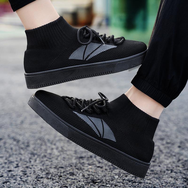 Fashion 2025 New Plus Size Lightweight Men Casual Women's Shoes Wearable Breathable Knitted Shoes Couple Shoes Material Flat Heel Shoes