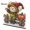 Solid Wood Tissue Storage Fall Scarecrow Wooden Napkin Holder, Harvest Pumpkin Autumn Table Accents Dispenser, Thanksgiving Farmhouse Tabletop