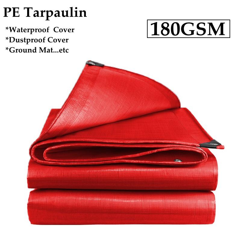 180GSM Red PE Tarpaulin Waterproof Polyethylene Light Weight Roof Cover Poly Tarp Blue PE Tarp Sheet 2mx2m красный
