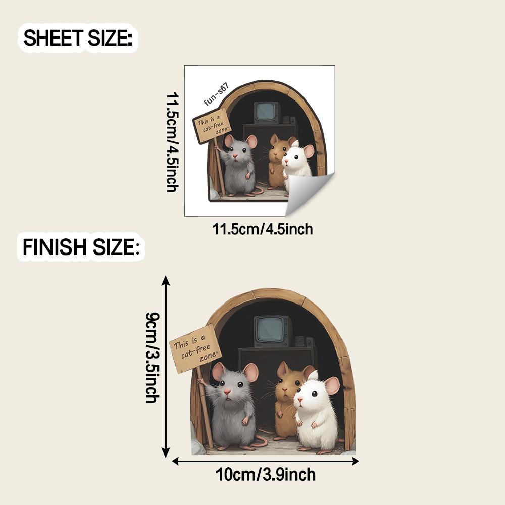Cute Cartoon Mouse Hole Kitchen Staircase Home Decoration Sticker