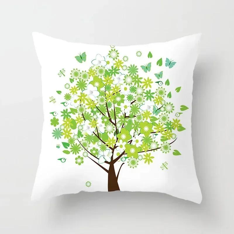 Luxury Home Decor Pillowcase Living Room Sofa Cushion Cover Creative Painting Colorful Tree Print Cushion Cover