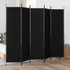 Vidaxl 5-Panel Room Divider, Black, 250X200 Cm, Fabric