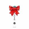 Christmas Bow Badge Reel Cute Nurse Badge Holder With Alligator Clip Worker Id Card Retractable Badge Holder Name Tag Key Chain
