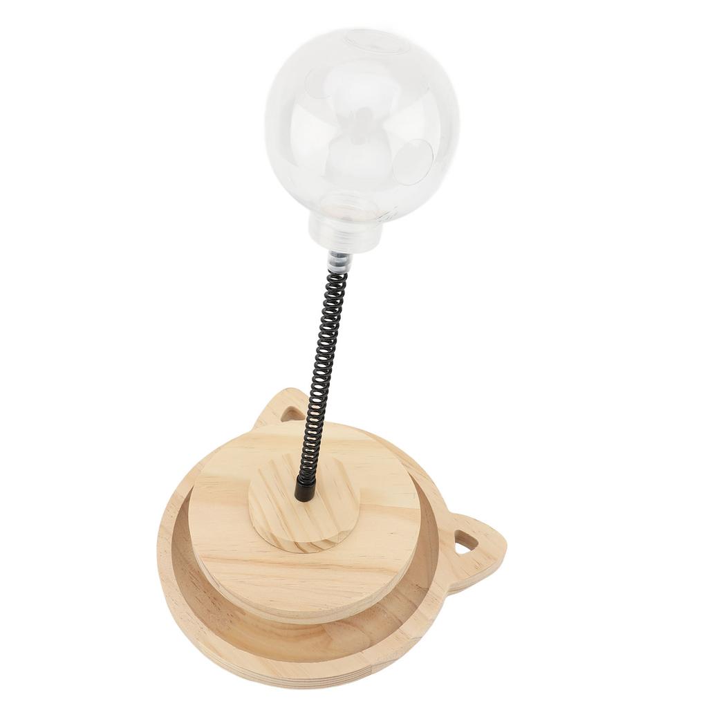 Interactive Cat Feeder Toy Wood Base Reduce Depression Exercise Intelligence Cat Treat Dispenser Toy for Indoor Kitten