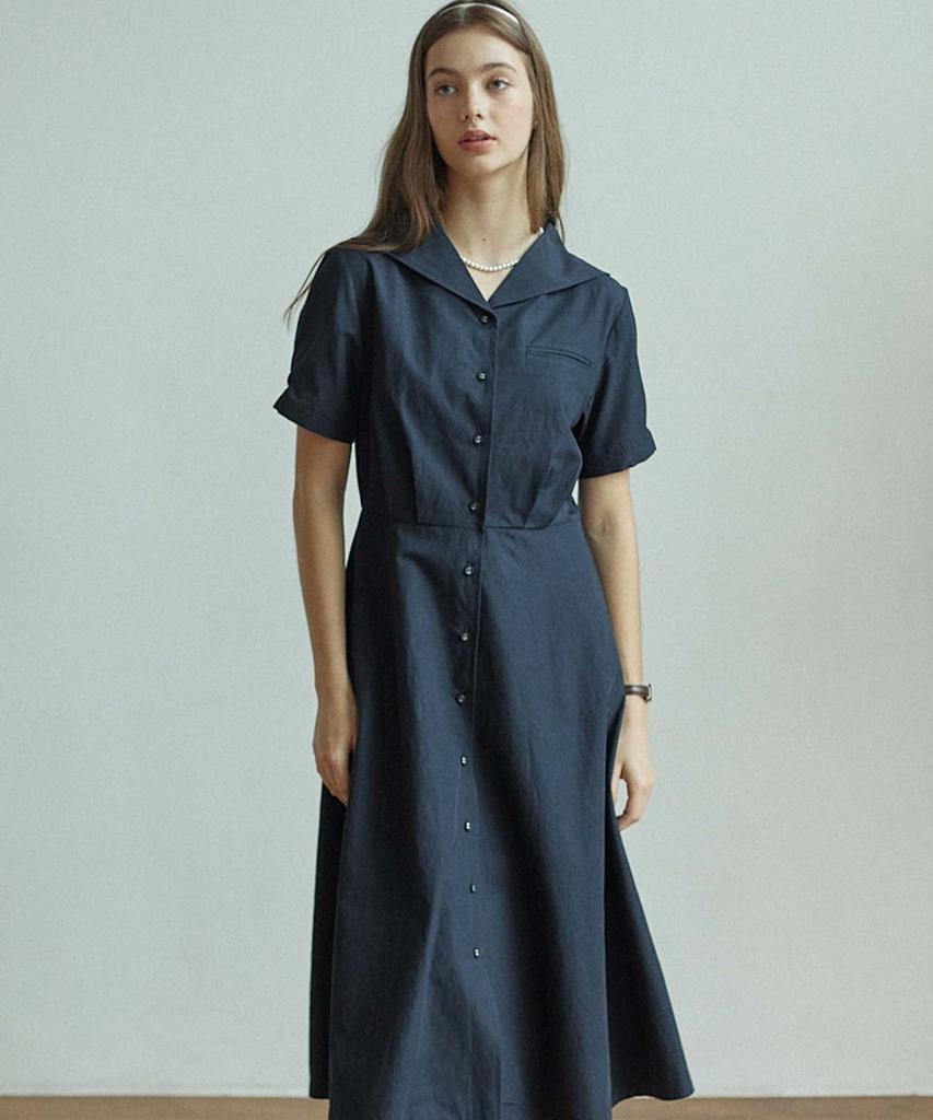 Nonlocal Marine Collar Dress - Navy