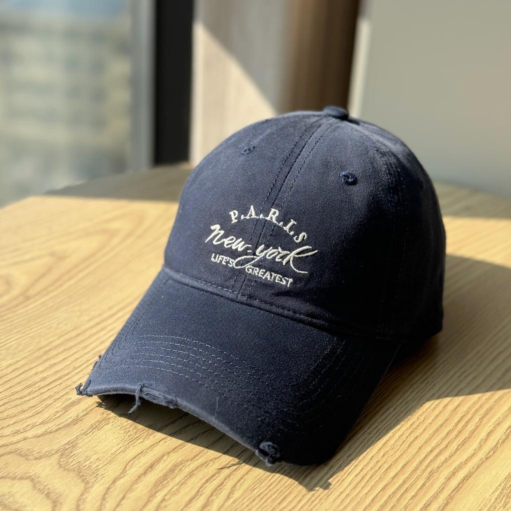 New letter-embroidered soft-top baseball cap for women, wide brim, makes the face appear smaller, duckbill cap for large head sizes